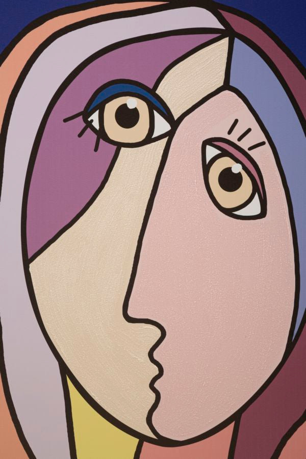 Colorful Abstract Bohoo Face Canvas Painting