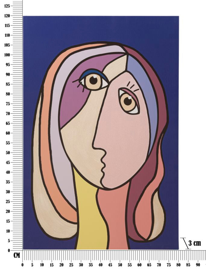 Colorful Abstract Bohoo Face Canvas Painting