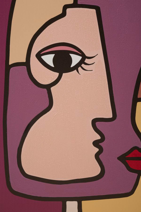 Colorful Abstract Bohoo Face Canvas Painting
