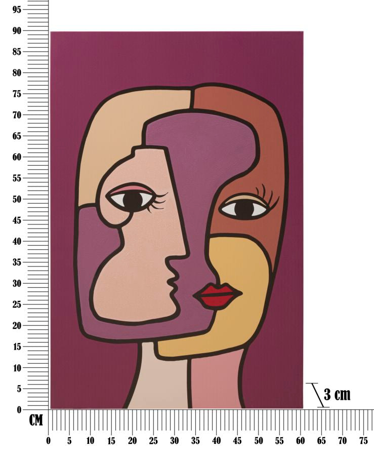 Colorful Abstract Bohoo Face Canvas Painting