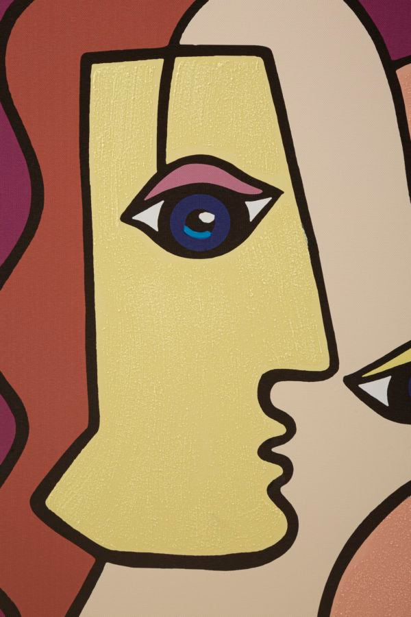 Colorful Abstract Bohoo Face Canvas Painting