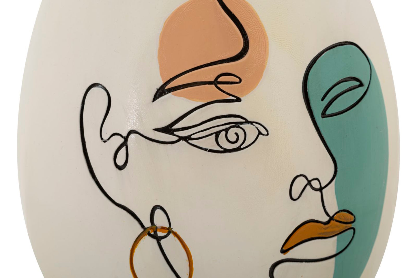 Colorful Vase with Abstract Face Design