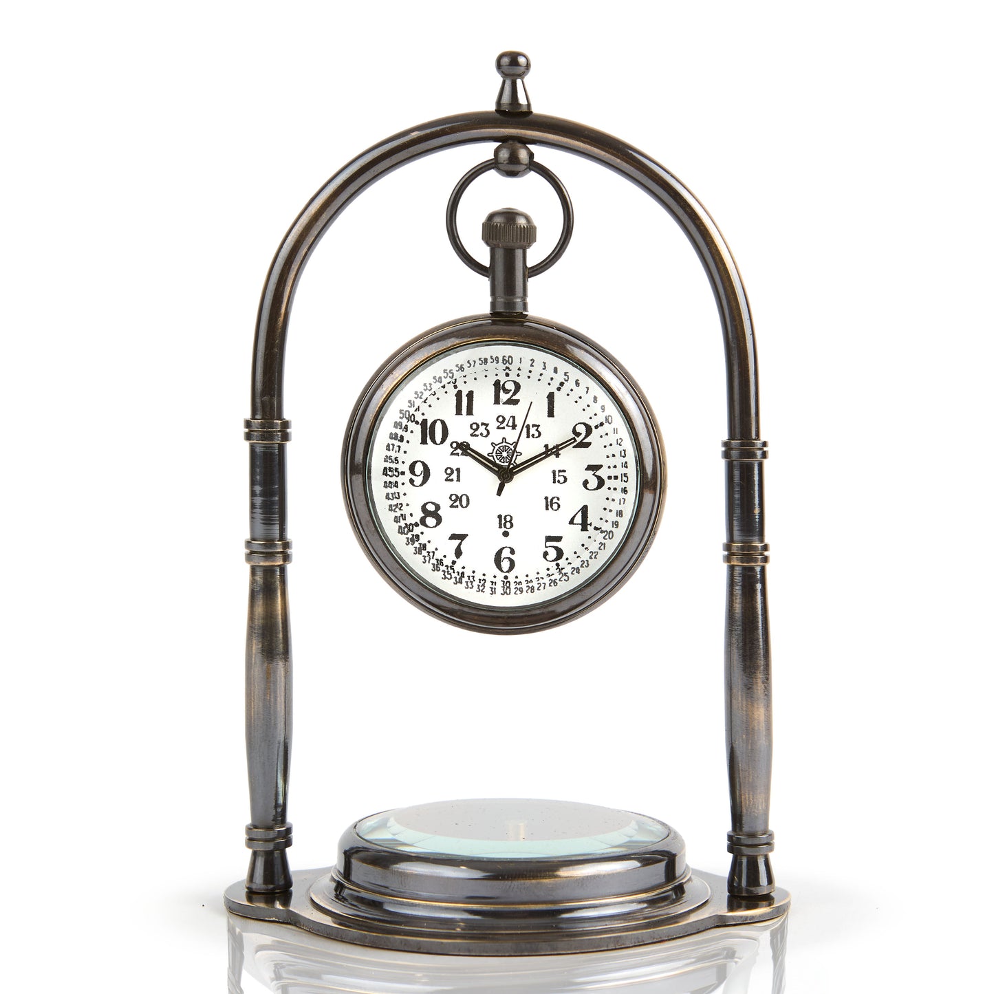 Classic Victorian Desk Clock with Built-In Compass ¨C Perfect Gift for History Lovers & Collectors