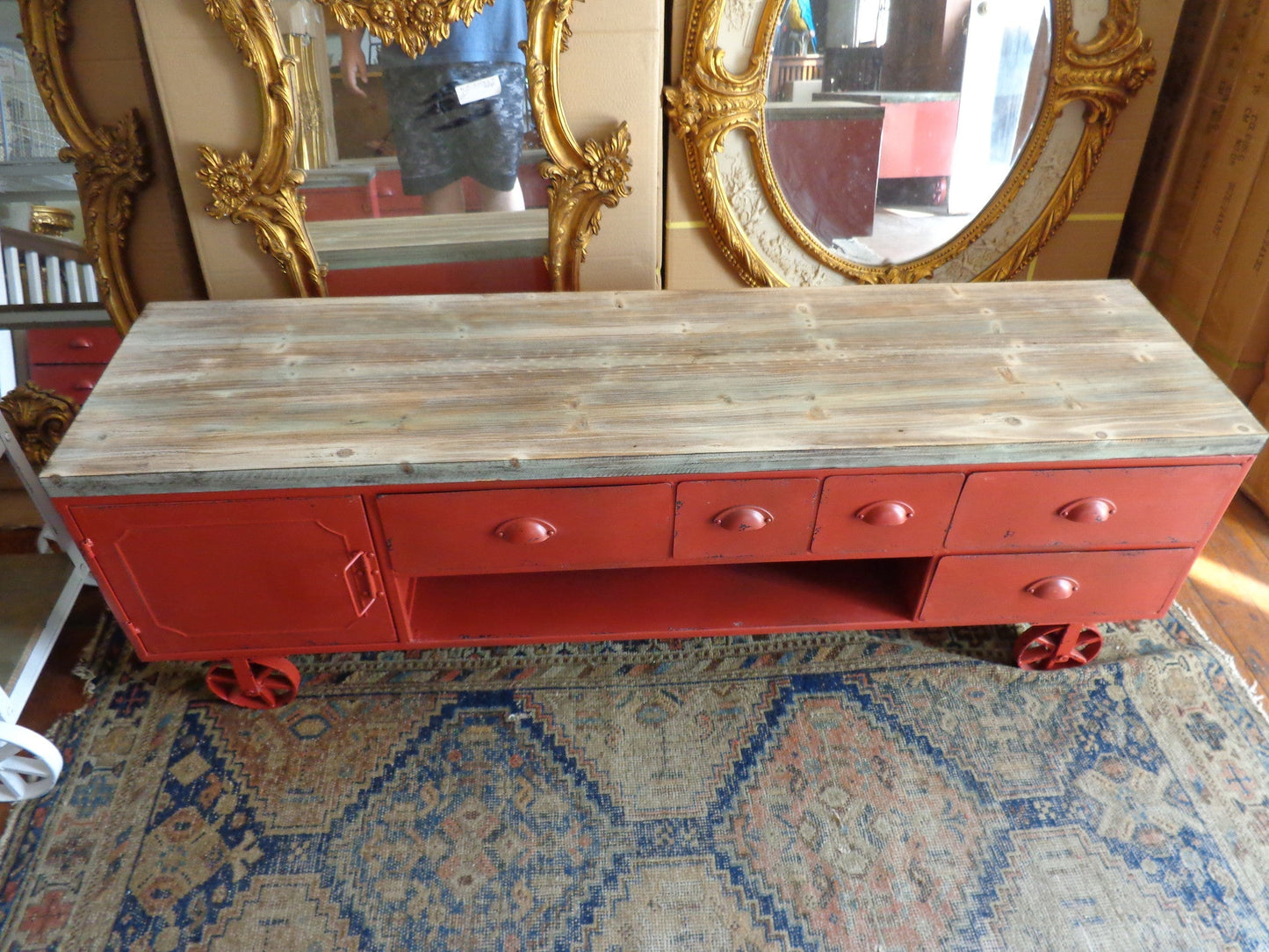 Coffee Cart Industrial Table/TV Stand