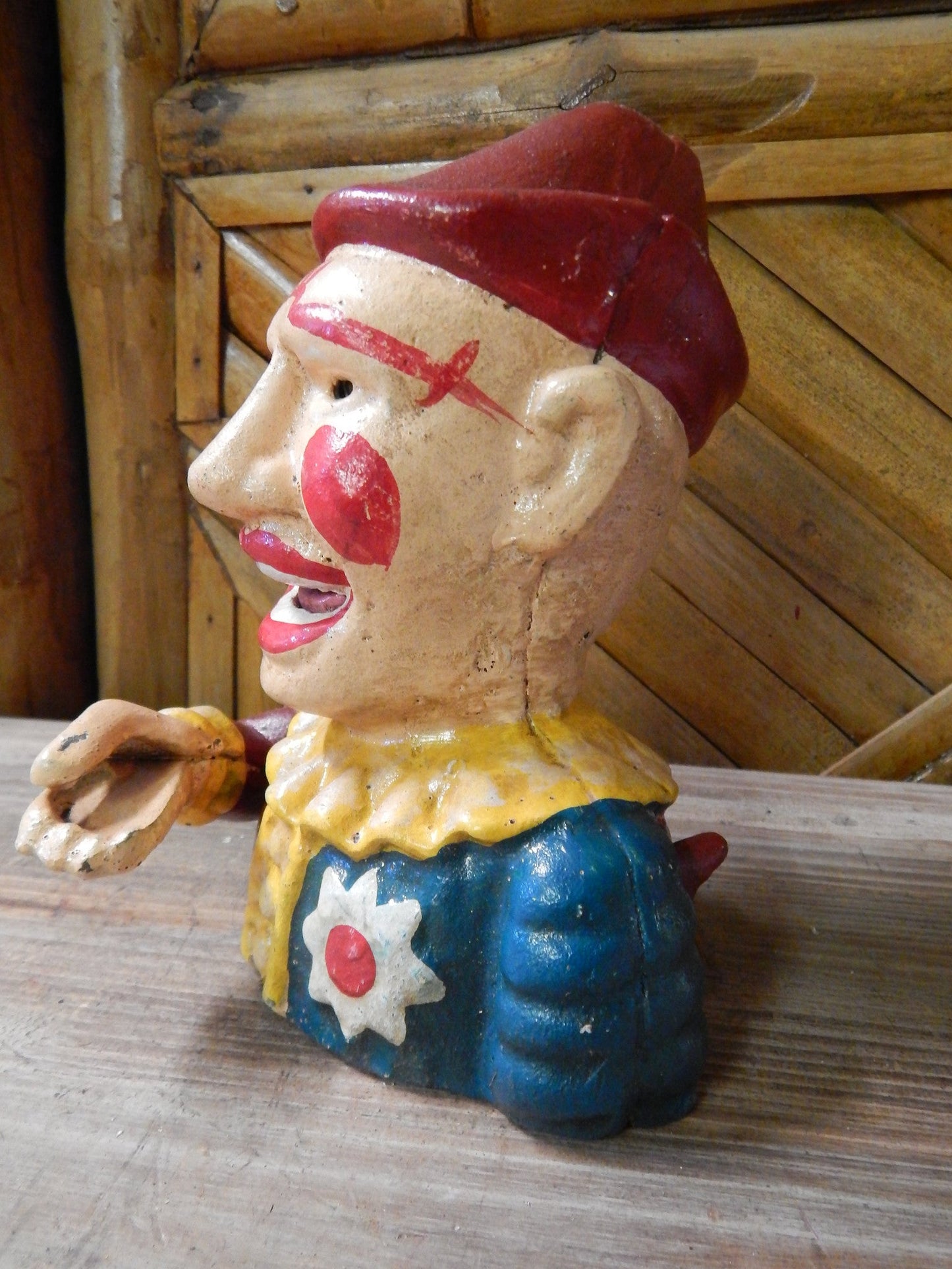 CLOWN Cast Iron Mechanical BANK Clown