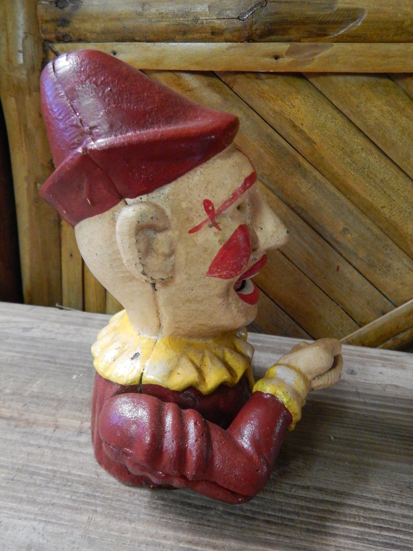 CLOWN Cast Iron Mechanical BANK Clown
