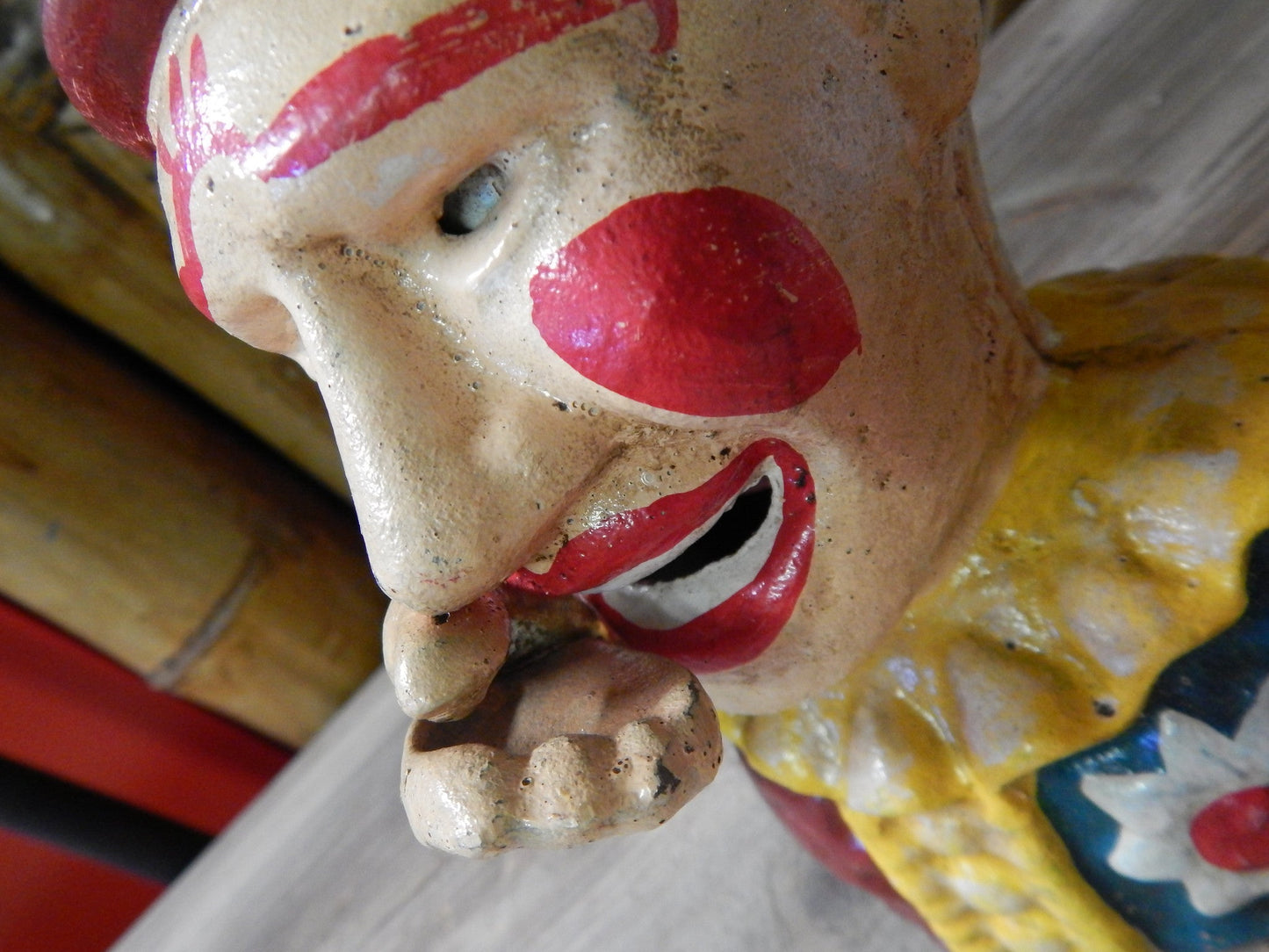 CLOWN Cast Iron Mechanical BANK Clown