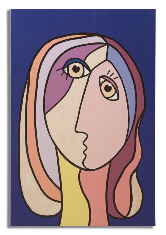 Colorful Abstract Bohoo Face Canvas Painting