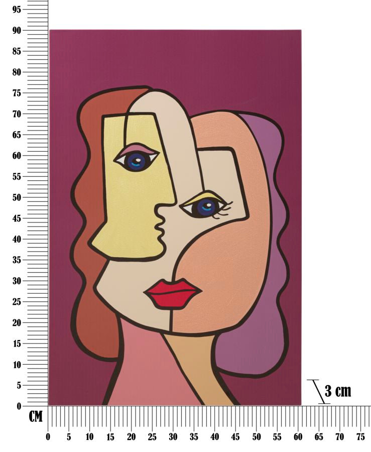 Colorful Abstract Bohoo Face Canvas Painting