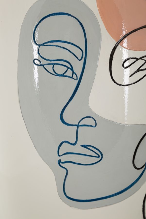 Colorful Vase with Abstract Face Design
