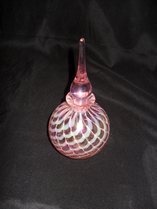Glass Bottle - Pink Perfume Bottle with Stopper