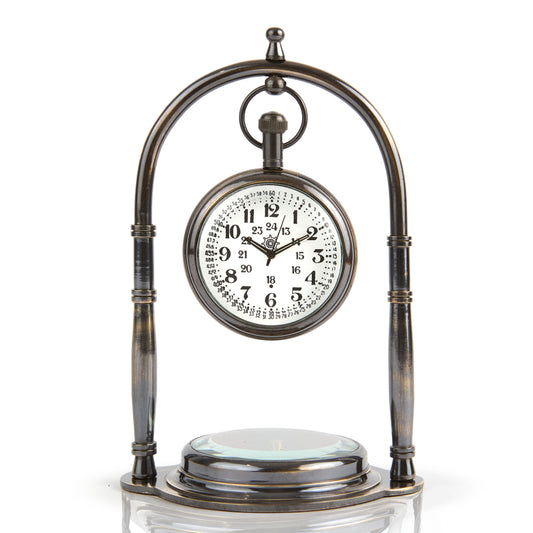 Classic Victorian Desk Clock with Built-In Compass ¨C Perfect Gift for History Lovers & Collectors
