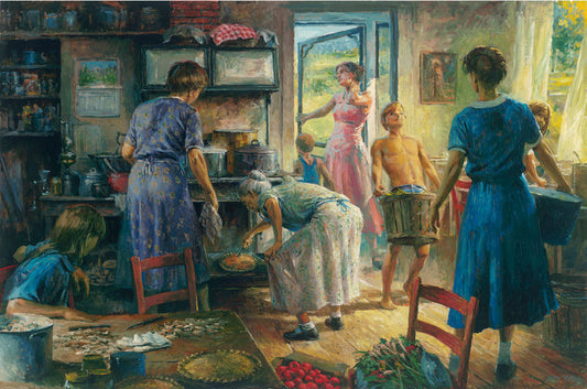 Cooking for the Thrashing Crew Art by Andy Thomas