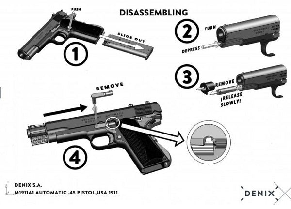 Colt .45 M1911A1 Field Strippable Replica (Chrome)