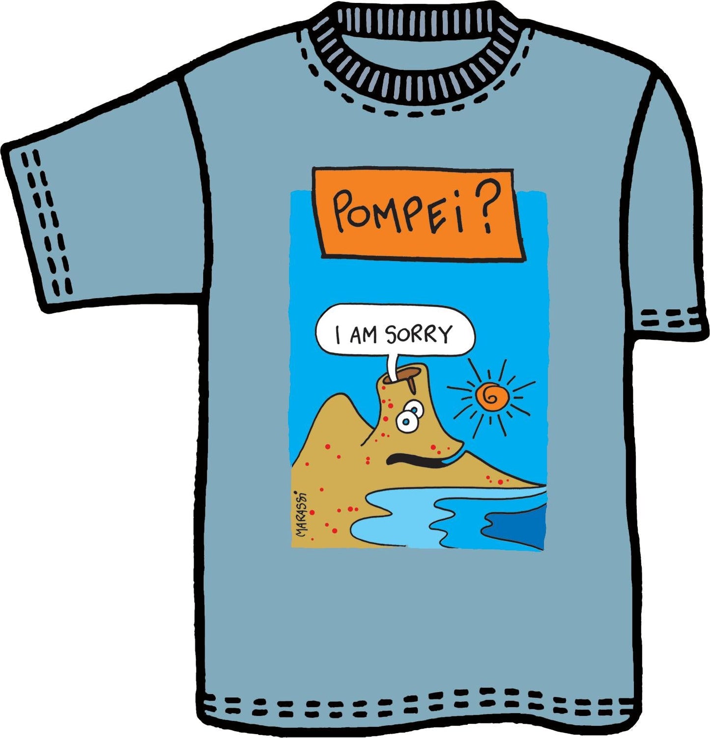 T-shirt Bambino Colore&Calore Pompei ¨C I Am Sorry con Vesuvio di Marassi