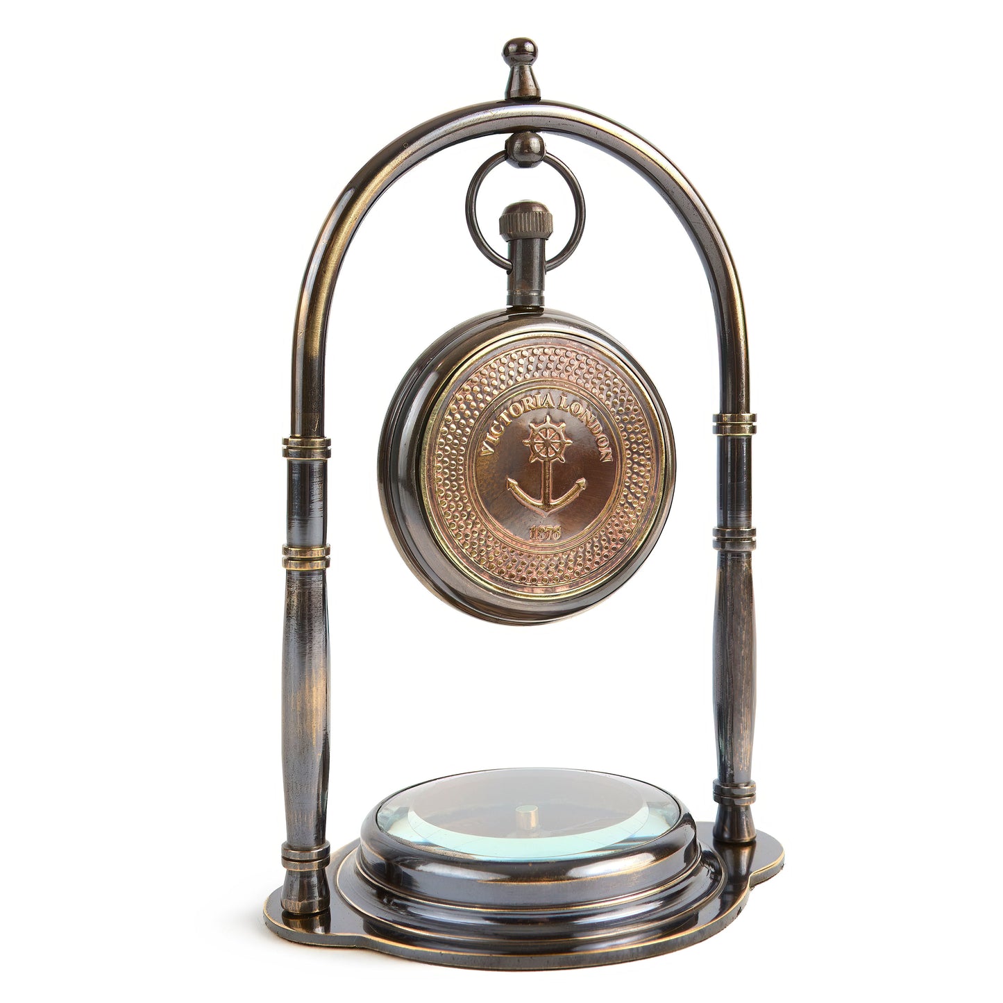 Classic Victorian Desk Clock with Built-In Compass ¨C Perfect Gift for History Lovers & Collectors