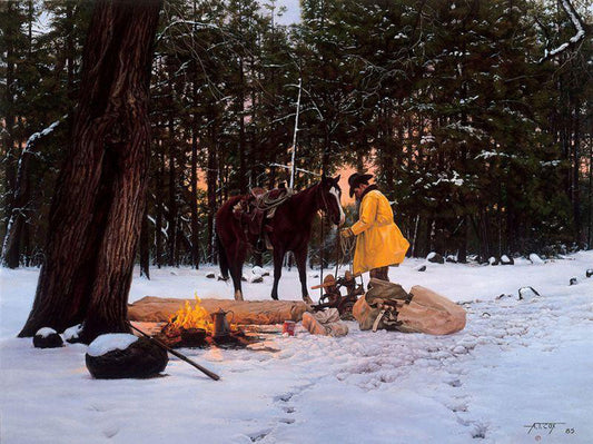 Cold December Morning Western Artwork by Tim Cox