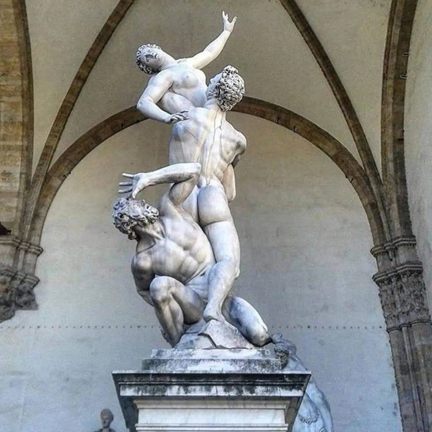 Ratto delle Sabine di Giambologna - Statua in marmo 50 cm