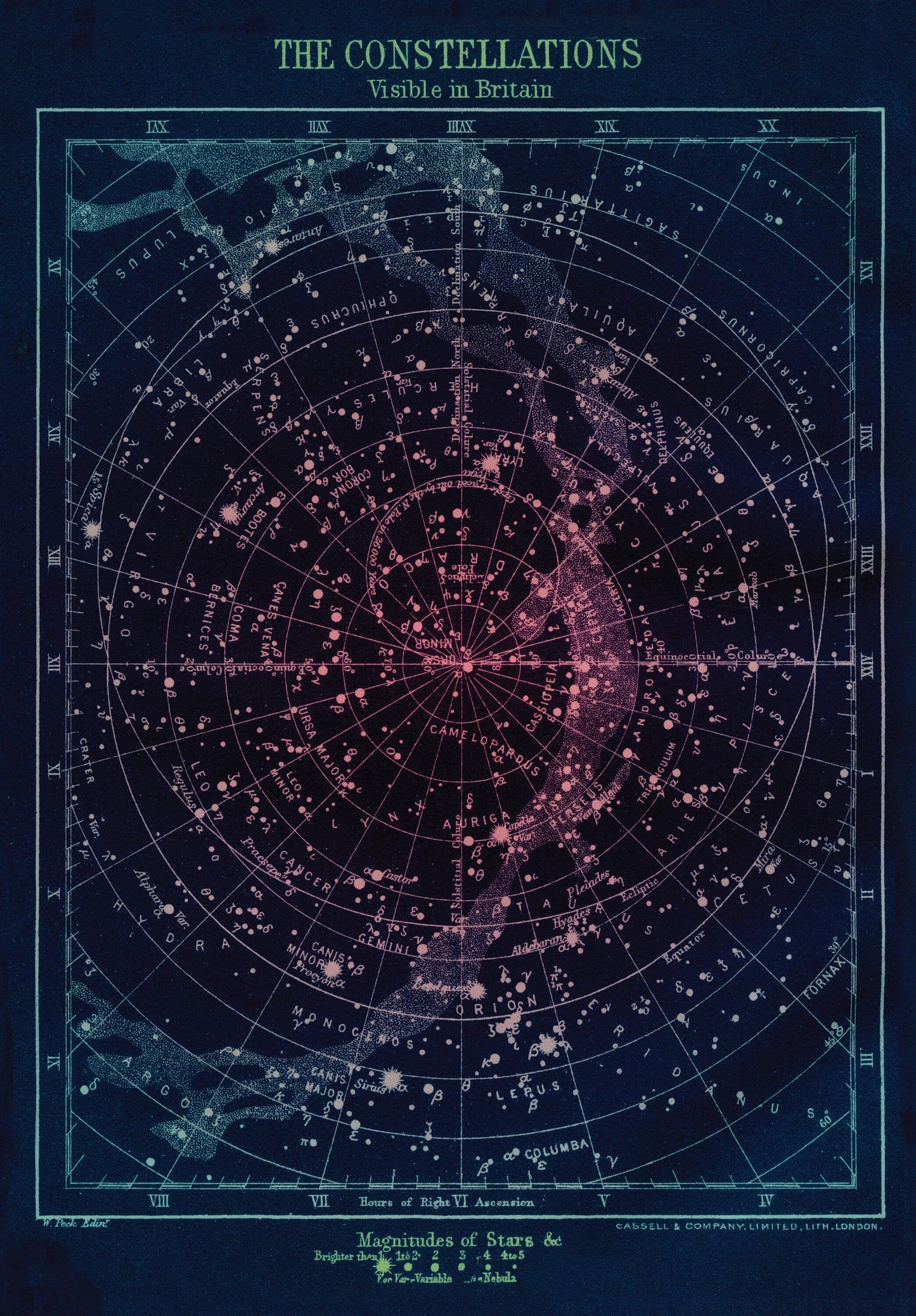 Constellations of Britain Jigsaw Puzzle - 1000 Pieces, Antique Astronomy Print