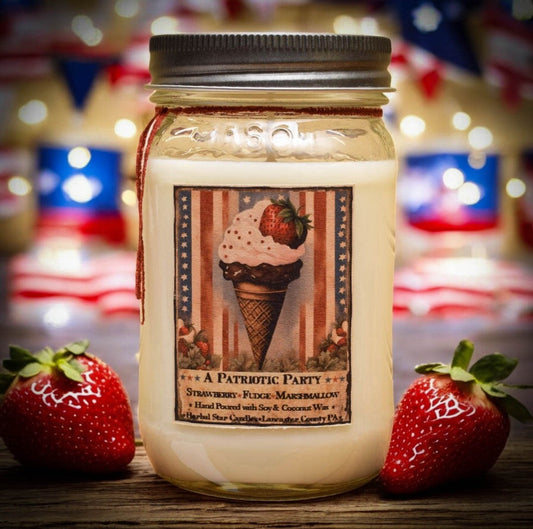 #CONEJAR16  Patriotic Party Soy Jar Candle - 16oz