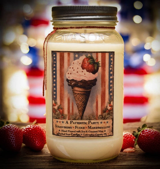 #CONEJAR24  Patriotic Party Soy Jar Candle - 24oz