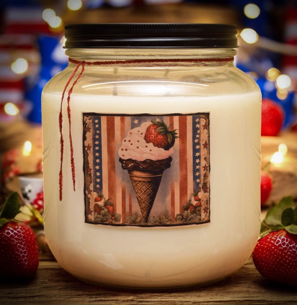 #CONEJAR64  Patriotic Party Soy Jar Candle - 64oz